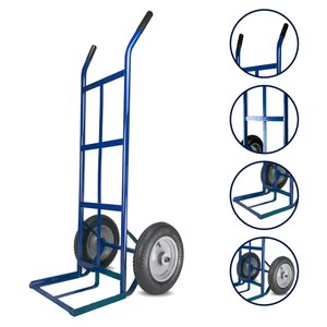 Carrinho de Cargas Armazém Transporte 350kg Azul Reforçado