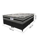 Ver imagem 4 de Cama Box Baú Casal Queen Colchão Gazin com Molas Ensacadas Rubi 158x198x73cm Suede Preto/cinza