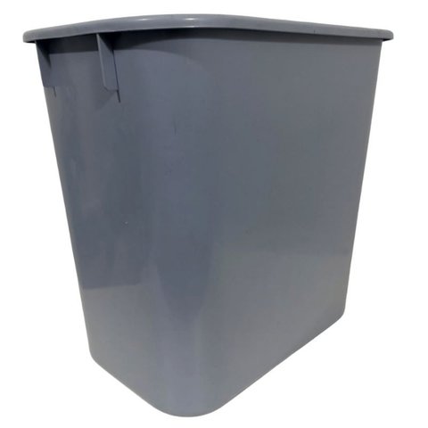 Lixeira Cesto Retangular 12LT sem Tampa Resistente Jsn Cinza