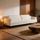 Ver imagem 4 de Sofá 3 Lugares para Sala Living Pés Metálicos 194cm Mondo K01 Bouclê Creme - Lyam Decor