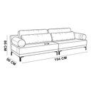 Ver imagem 2 de Sofá 3 Lugares para Sala Living Pés Metálicos 194cm Mondo K01 Bouclê Creme - Lyam Decor