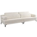 Ver imagem 1 de Sofá 3 Lugares para Sala Living Pés Metálicos 194cm Mondo K01 Bouclê Creme - Lyam Decor