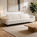 Ver imagem 3 de Sofá 3 Lugares para Sala Living Pés Metálicos 194cm Mondo K01 Bouclê Creme - Lyam Decor
