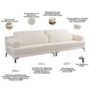 Ver imagem 5 de Sofá 3 Lugares para Sala Living Pés Metálicos 194cm Mondo K01 Bouclê Creme - Lyam Decor