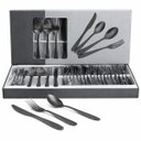 Ver imagem 1 de Jogo Talheres Faqueiro Conjunto 24 Peças Aço Inox Black Mesa Jantar Cozinha