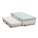 Ver imagem 1 de Cama Box C/auxiliar Solteiro: Colchão Espuma Castor D33 Sleep Max + Base Crc Courano White(88x188)