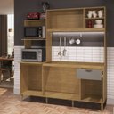 Ver imagem 5 de Cozinha Compacta com Tampo 6 Portas 1 Gaveta 2 Nichos para Forno Freijó e Fumê Dália New