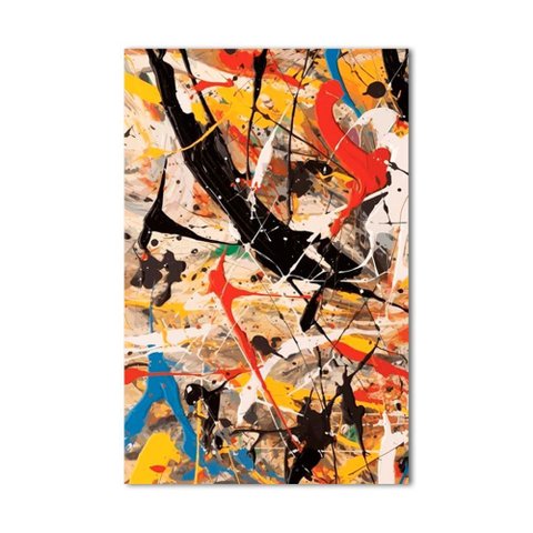 Quadro Decorativo Abstrato Vibrante, Tela Canvas na Vertical Ideal para Ambiente de Sala e Quarto