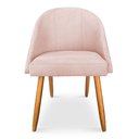Ver imagem 1 de Kit 08 Cadeiras Jantar Bela Suede Rosa Bebê Pés Palito Castanho - Pallazio
