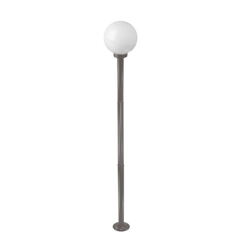 Poste de Jardim com Globo de Vidro Leitoso 15x28 de 2,00m P18 em Aço Marrom