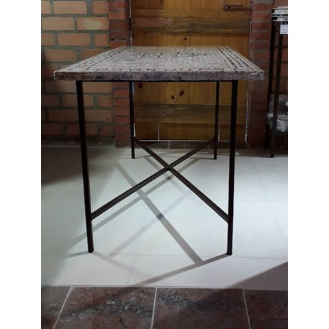 Base de Mesa de Ferro para Tampo de Mosaico Retangular Ii Base para Tampo de 100x200cm