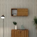 Ver imagem 4 de Armário Aéreo com Nicho e Porta Basculante 35x80x35cm Wlnp80 Lâmina Mel - Branco