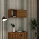 Ver imagem 2 de Armário Aéreo com Nicho e Porta Basculante 35x80x35cm Wlnp80 Lâmina Mel - Branco