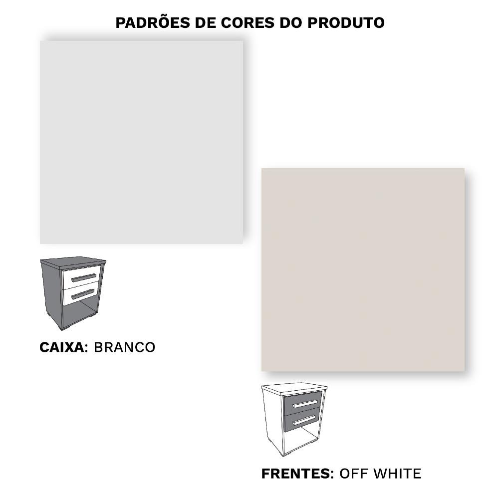 Mesa de Cabeceira com 2 Gavetas Angra Rimo - Branco/offwhite - 3