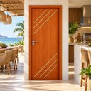 Ver imagem 4 de Porta Interna Frisada R30K 210x80 para Quarto Cozinha Sala:Mogno