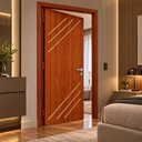 Ver imagem 6 de Porta Interna Frisada R30K 210x80 para Quarto Cozinha Sala:Mogno