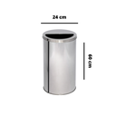 Ver imagem 3 de Lixeira de Inox 27l com Aro Meia Lua 24x60