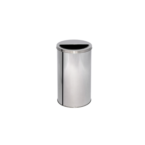 Lixeira de Inox 27l com Aro Meia Lua 24x60