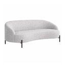 Ver imagem 1 de Sofá Pluma 2 Lugares 180cm Cinza Bouclé Fixo Pés Preto Sallar Home