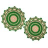 Jogo Americano Verde E Caqui Crochê 38cm Kit 2pc Sousplat - 1