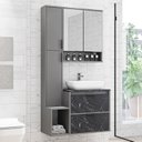 Ver imagem 2 de Conjunto para Banheiro 5 Portas 1 Gaveta 2 Nichos Jaspe CNJ3078 