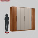Ver imagem 4 de Guarda Roupa Casal 6 Portas com Ripado e 6 Gavetas Equador - Nogueira/nude Prime Tx