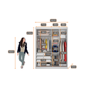 Ver imagem 4 de Guarda Roupa Solteiro MDF com Espelho 2 Portas 3 Gavetas Toronto