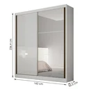 Ver imagem 3 de Guarda-Roupa Solteiro com Espelho 100% MDF 2 Portas de Correr 3 Gavetas Toronto Branco