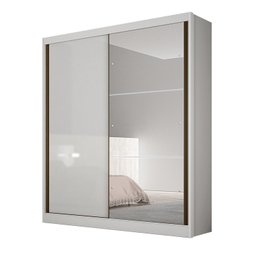 Guarda Roupa Solteiro MDF com Espelho 2 Portas 3 Gavetas Toronto - 2