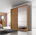 Ver imagem 1 de Guarda Roupa Solteiro com Espelho 2 Portas 3 Gavetas Toronto Marrom/Cumaru