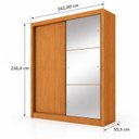 Ver imagem 5 de Guarda Roupa Solteiro com Espelho 2 Portas 3 Gavetas Toronto Marrom/Cinamomo