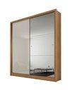 Ver imagem 3 de Guarda Roupa Solteiro MDF com Espelho 2 Portas 3 Gavetas Toronto Marrom/Cumaru Fendi