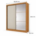 Ver imagem 5 de Guarda Roupa Solteiro MDF com Espelho 2 Portas 3 Gavetas Toronto Marrom/Cinamomo Fendi