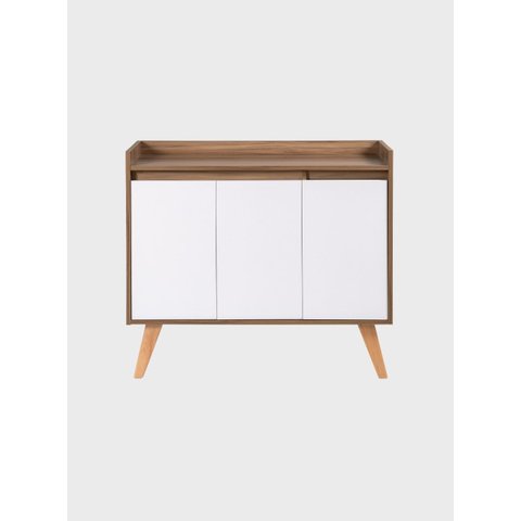 Aparador Buffet 90cm Retro Mdf Madri - On Móveis Cor:freijo