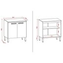 Ver imagem 2 de Balcão de Cozinha Ametista 2 Portas 80 Cm Nogueira Off White - Kits Paraná