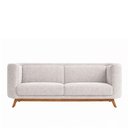 Ver imagem 4 de Sofá Oslo 3 Lugares 210cm Cinza Bouclé Base Madeira Estilo Contemporâneo S&a