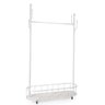 Cabideiro de Chão Grande com Sapateira e Rodízios - Branco - 1