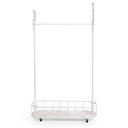 Ver imagem 2 de Cabideiro de Chão Grande com Sapateira e Rodízios - Branco