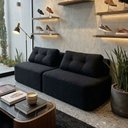 Ver imagem 2 de Sofá Modular Cielo 240cm Recepção Loja Sala de Estar Bouclê Preto - Montanari's Decor