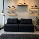 Ver imagem 3 de Sofá Modular Cielo 240cm Recepção Loja Sala de Estar Bouclê Preto - Montanari's Decor