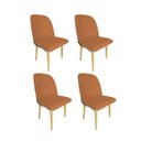Ver imagem 1 de Kit 4 Cadeiras Sala Jantar Aço Champanhe Vianney Jbv Móveis: Terracota
