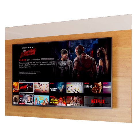 Painel para TV Life 1.8 Nature com Off White - MóveisAqui