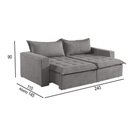 Ver imagem 3 de Sofá Cama 4 Lugares Retrátil Reclinável Linho M-184 Martins Cinza