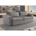 Ver imagem 2 de Sofá Cama 4 Lugares Retrátil Reclinável Linho M-184 Martins Cinza