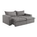 Ver imagem 1 de Sofá Cama 4 Lugares Retrátil Reclinável Linho M-184 Martins Cinza