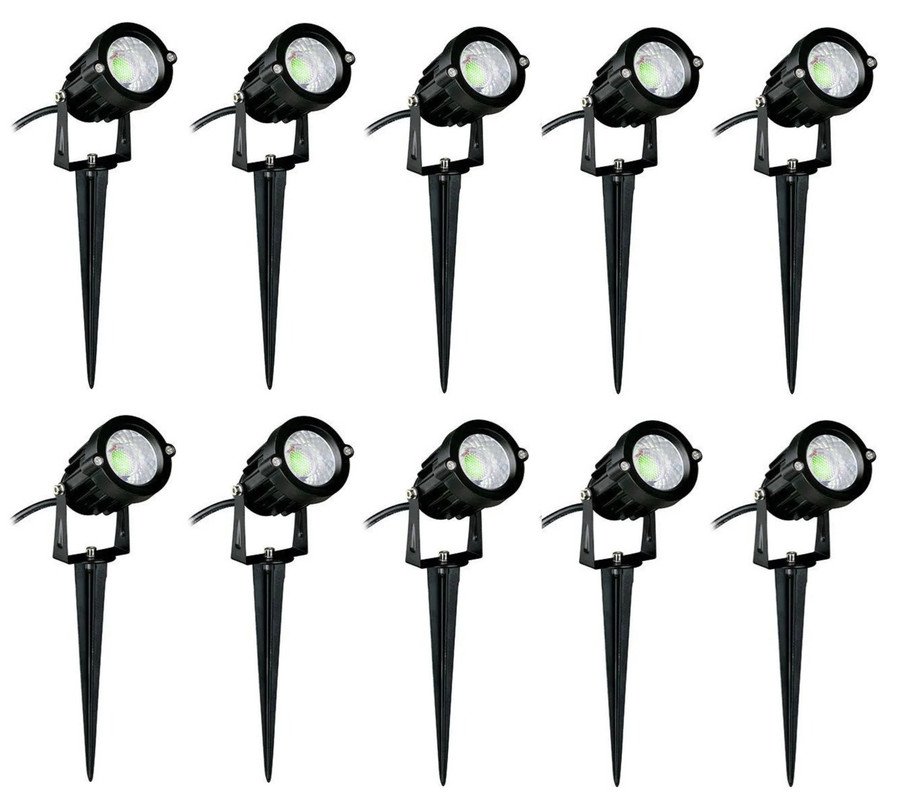 Kit 10x Espeto de Jardim 7w 3000k Branco Quente Bivolt À Prova D'água