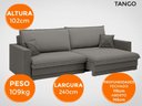 Ver mais imagens de Sofá Tango 2,40M Sem Caixa, Retrátil e Reclinável Velosuede Cinza - Netsofás
