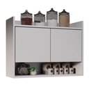 Ver imagem 1 de Armário Aéreo Cozinha Multiuso Cecília 70cm 02 Portas Branco - Desk Design
