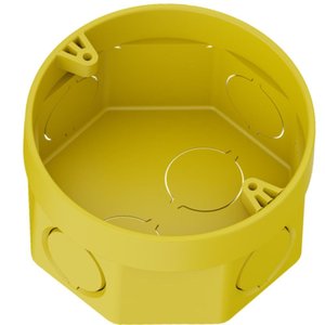 Caixinha De Luz Elétrica De Embutir Retangular PVC Amarela Para Instalações Elétricas 4”x4“