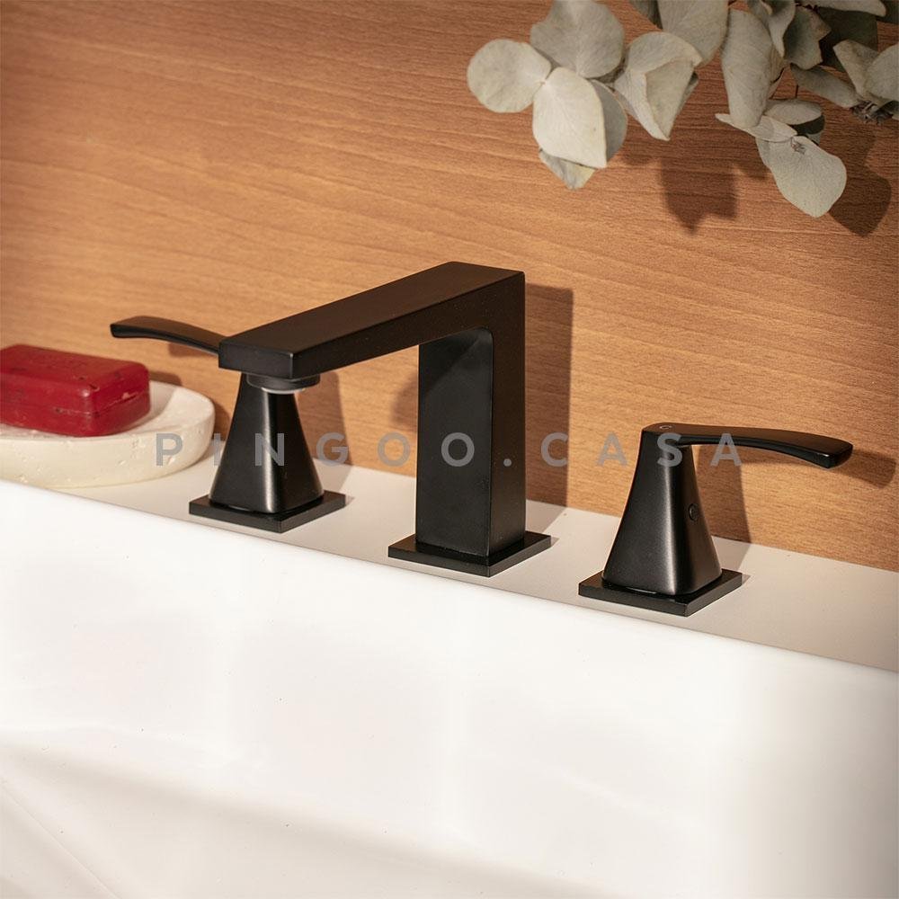 Torneira Para Banheiro Misturador Duplo Comando Aço Inox 304 Japurá Pingoo.casa - Preto - 6